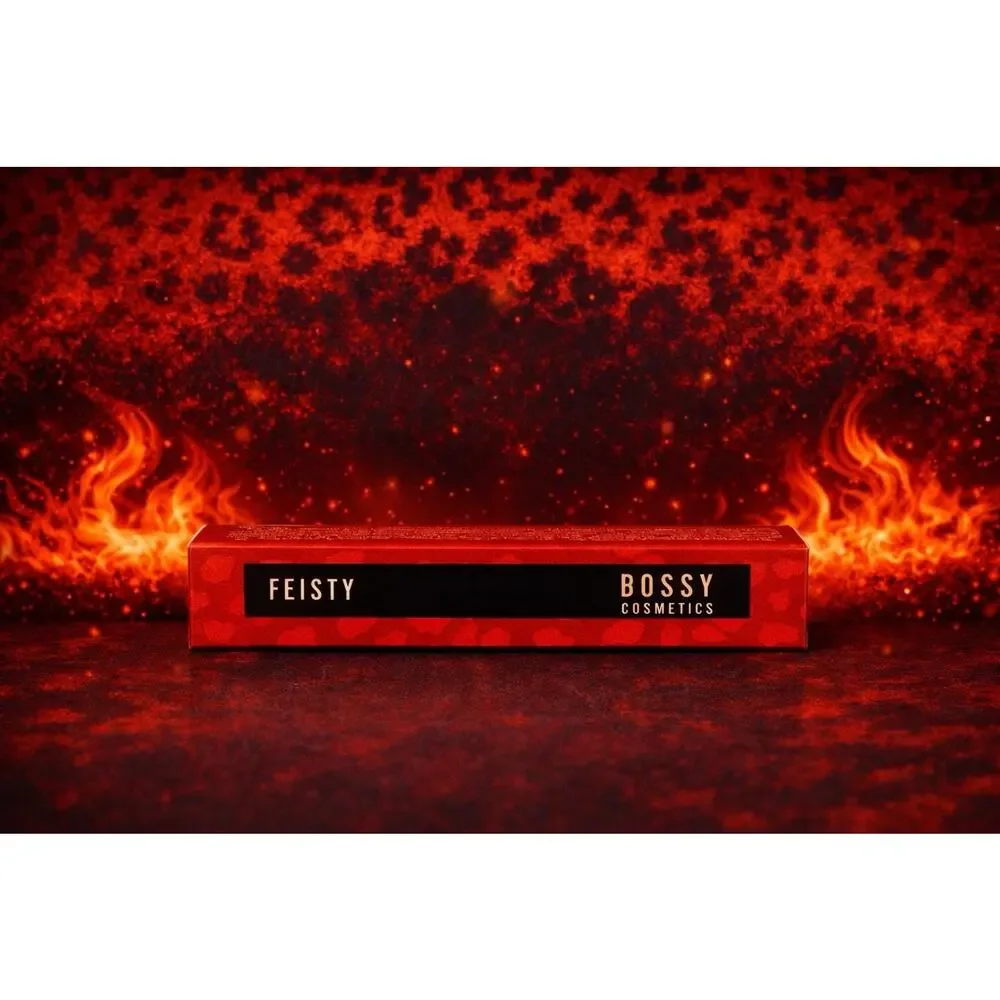 Bossy Cosmetics -Lip Plumping Gloss- Shade: Fiesty -High Shine- 0.20fl oz/ 6.2mL